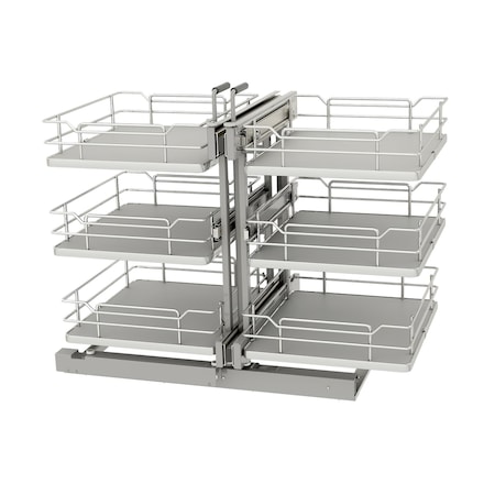 Rev-A-Shelf Steel, Gray, 32.62 in W, 26.5 in H, 20.4 in L, Gray 53PSPE3-18SC-GR